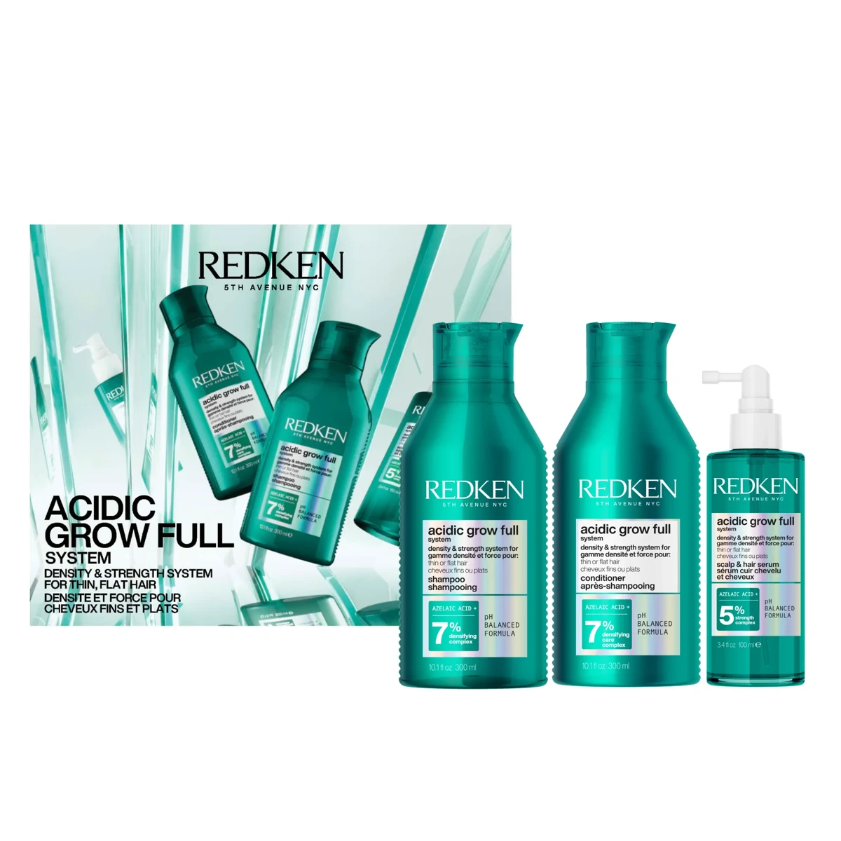 Redken Acidic Grow Full System Giftset – set 300 ml + 300 ml + 100 ml | cadeau